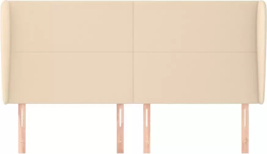 VIDAXL Hoofdbord met randen 183x23x118 128 cm stof crèmekleurig - Foto 5