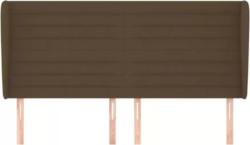 VidaXL Hoofdbord met randen 183x23x118 128 cm stof donkerbruin - Foto 4