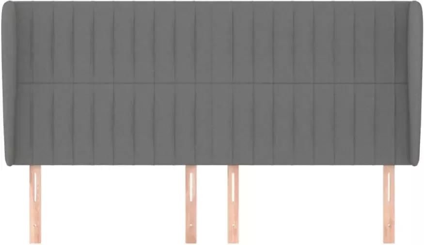 VIDAXL Hoofdbord met randen 183x23x118 128 cm stof donkergrijs - Foto 3