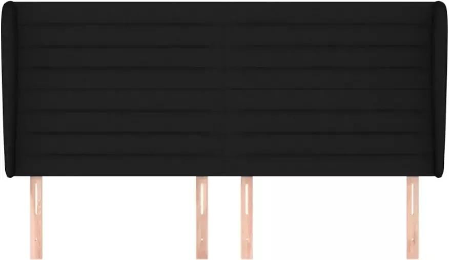 VIDAXL Hoofdbord met randen 183x23x118 128 cm stof zwart - Foto 3