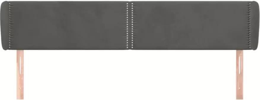 VIDAXL Hoofdbord met randen 183x23x78 88 cm fluweel donkergrijs - Foto 3