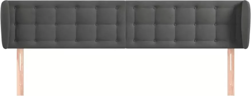 VIDAXL Hoofdbord met randen 183x23x78 88 cm fluweel donkergrijs - Foto 3