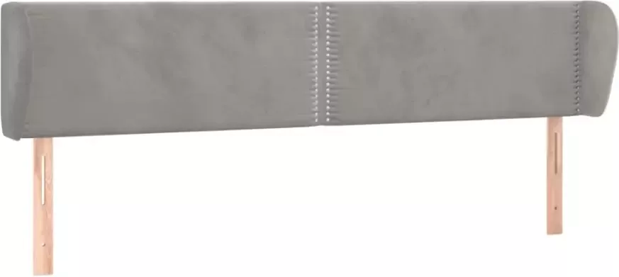 VIDAXL Hoofdbord met randen 183x23x78 88 cm fluweel lichtgrijs - Foto 3