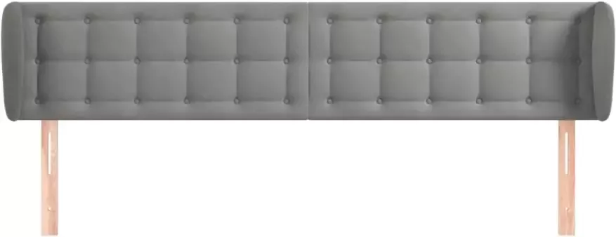 VIDAXL Hoofdbord met randen 183x23x78 88 cm fluweel lichtgrijs - Foto 6