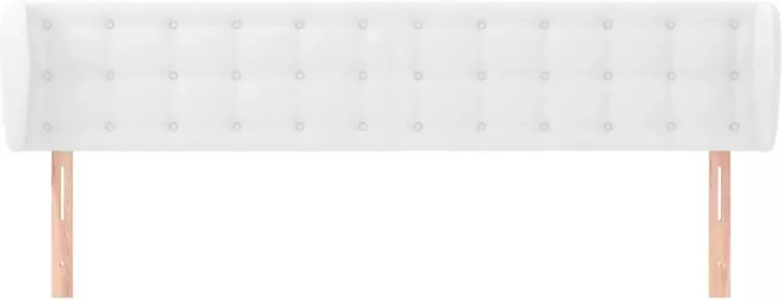 VIDAXL Hoofdbord met randen 183x23x78 88 cm kunstleer wit - Foto 4