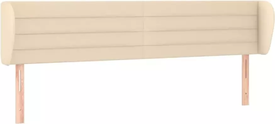 VIDAXL Hoofdbord met randen 183x23x78 88 cm stof crèmekleurig - Foto 2
