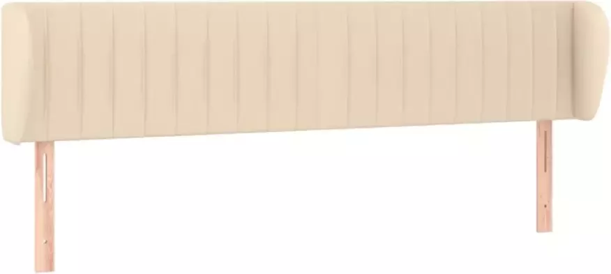 VIDAXL Hoofdbord met randen 183x23x78 88 cm stof crèmekleurig - Foto 3