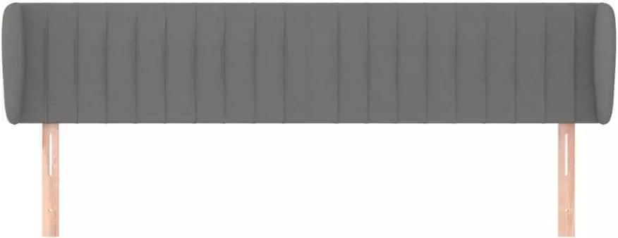 VIDAXL Hoofdbord met randen 183x23x78 88 cm stof donkergrijs - Foto 3