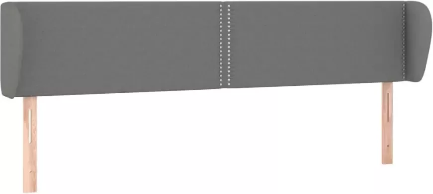 VIDAXL Hoofdbord met randen 183x23x78 88 cm stof donkergrijs - Foto 4