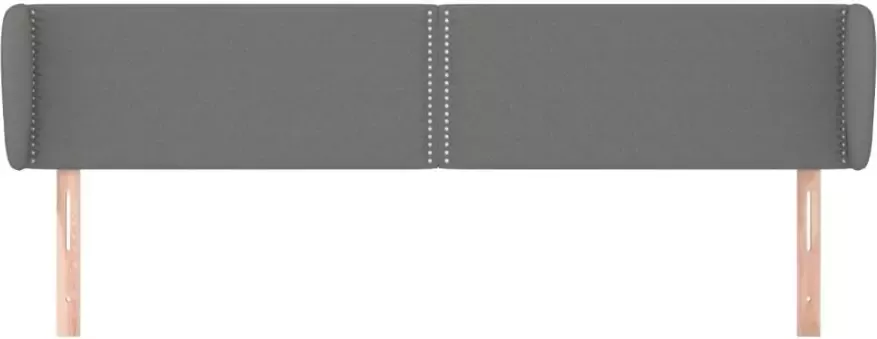 VIDAXL Hoofdbord met randen 183x23x78 88 cm stof donkergrijs - Foto 3