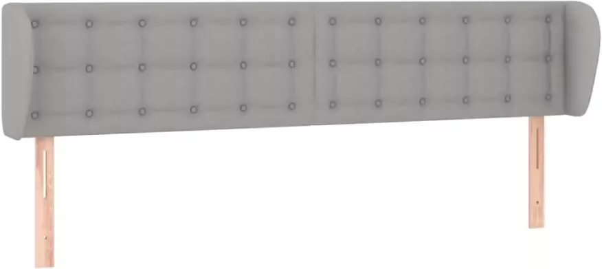 VIDAXL Hoofdbord met randen 183x23x78 88 cm stof lichtgrijs - Foto 2