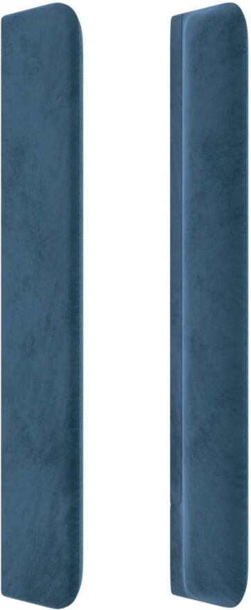 VIDAXL Hoofdbord met randen 203x16x118 128 cm fluweel donkerblauw - Foto 4