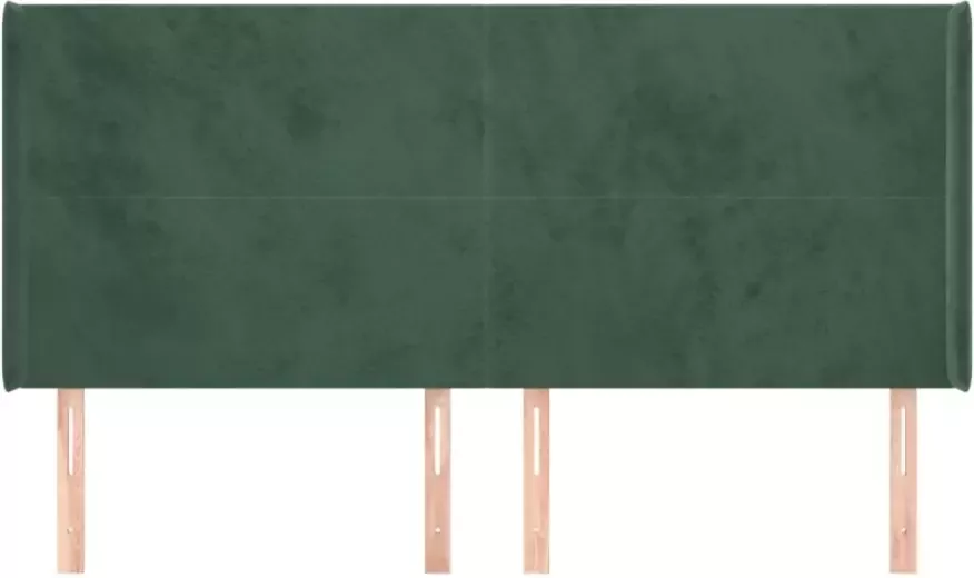 VIDAXL Hoofdbord met randen 203x16x118 128 cm fluweel donkergroen - Foto 4