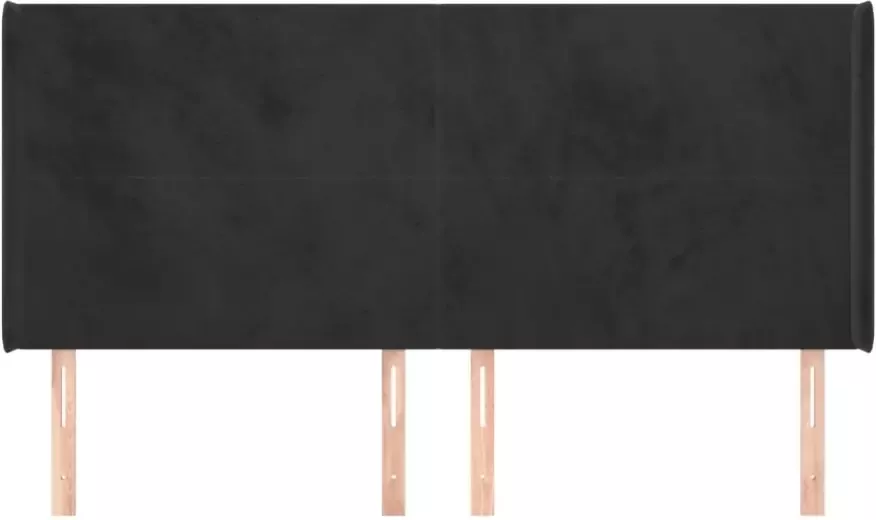 VIDAXL Hoofdbord met randen 203x16x118 128 cm fluweel zwart - Foto 4