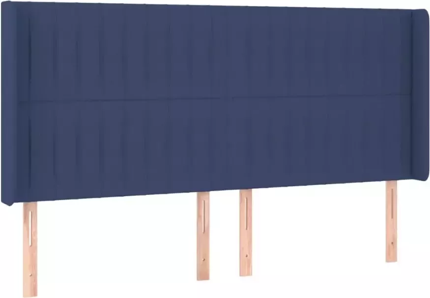 VIDAXL Hoofdbord met randen 203x16x118 128 cm stof blauw - Foto 2