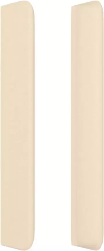 VidaXL Hoofdbord met randen 203x16x118 128 cm stof crÃ¨mekleurig - Foto 4