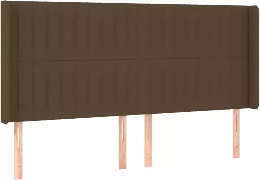 VIDAXL Hoofdbord met randen 203x16x118 128 cm stof donkerbruin - Foto 2