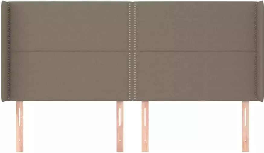 VIDAXL Hoofdbord met randen 203x16x118 128 cm stof taupe