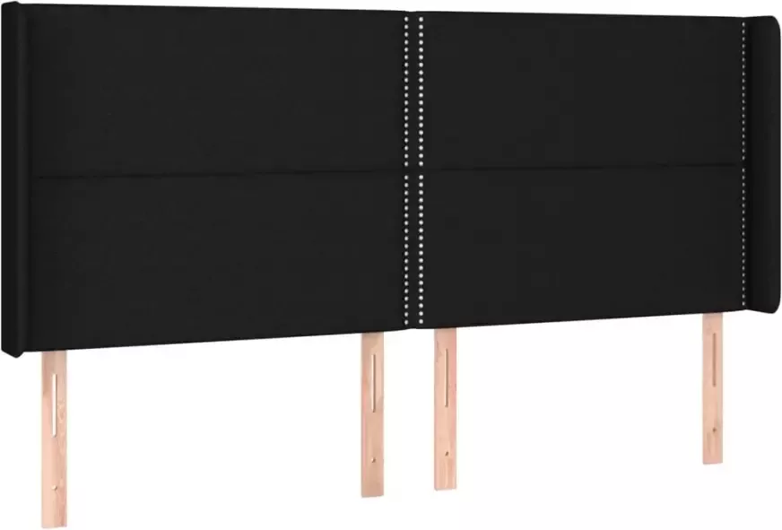 VIDAXL Hoofdbord met randen 203x16x118 128 cm stof zwart