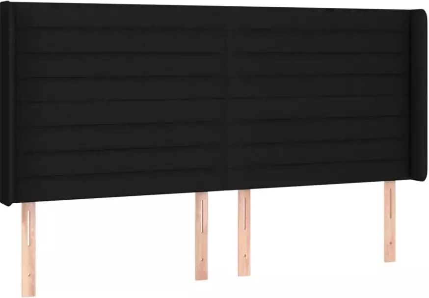 VIDAXL Hoofdbord met randen 203x16x118 128 cm stof zwart - Foto 2