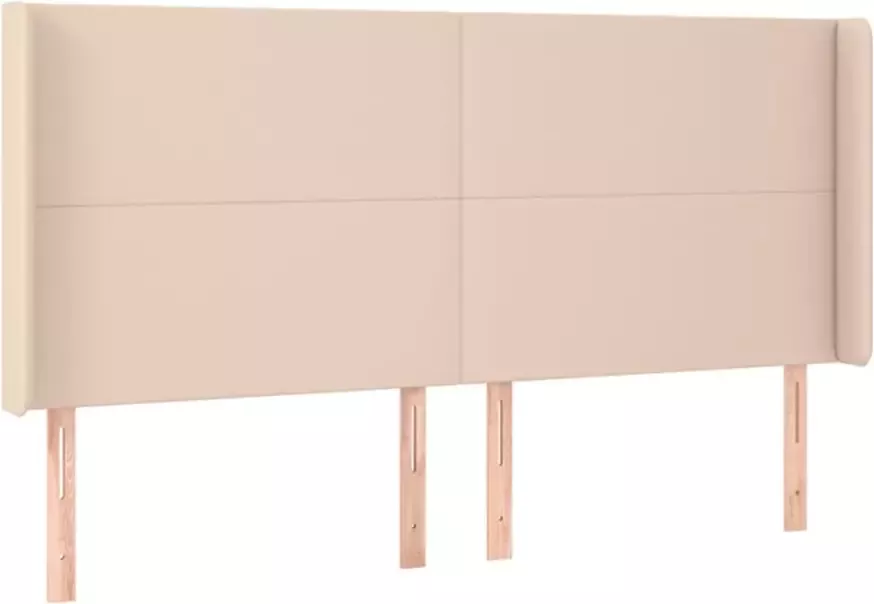 VIDAXL Hoofdbord met randen 203x16x118 128cm kunstleer cappuccinokleur - Foto 4