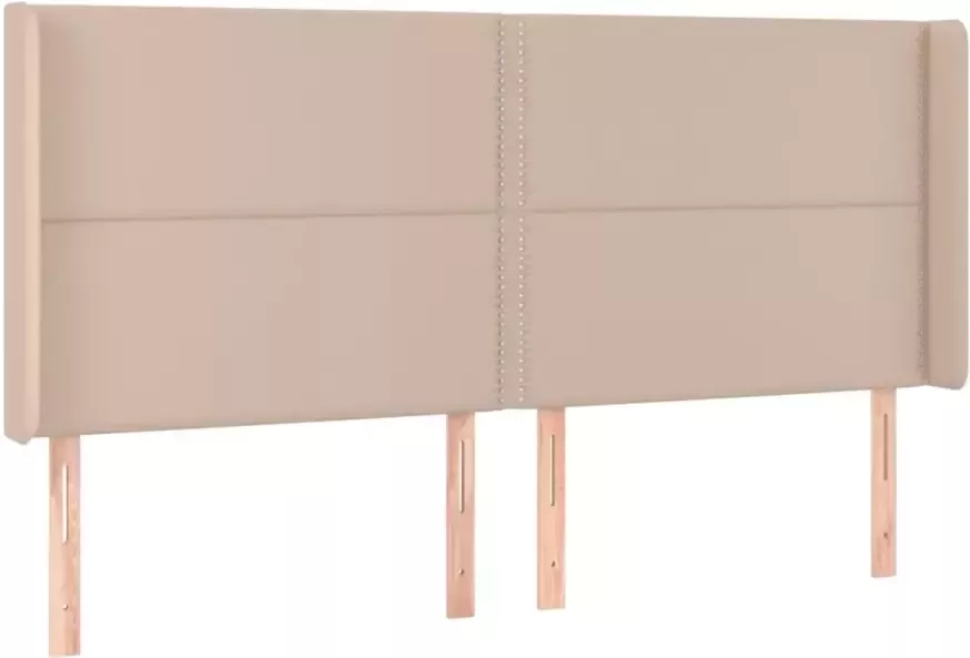 VIDAXL Hoofdbord met randen 203x16x118 128cm kunstleer cappuccinokleur - Foto 3