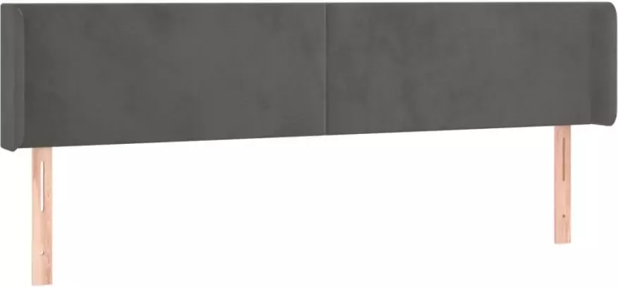 VIDAXL Hoofdbord met randen 203x16x78 88 cm fluweel donkergrijs - Foto 5
