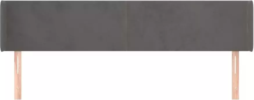 VIDAXL Hoofdbord met randen 203x16x78 88 cm fluweel donkergrijs - Foto 4