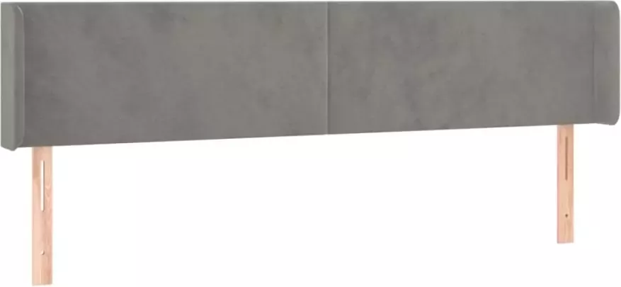 VIDAXL Hoofdbord met randen 203x16x78 88 cm fluweel lichtgrijs - Foto 5