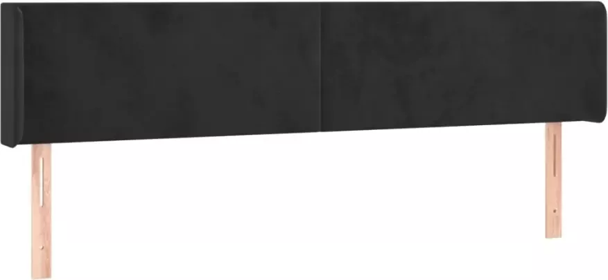 VIDAXL Hoofdbord met randen 203x16x78 88 cm fluweel zwart - Foto 4