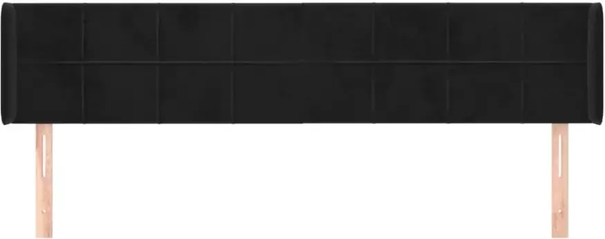 VIDAXL Hoofdbord met randen 203x16x78 88 cm fluweel zwart - Foto 3