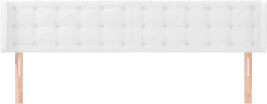 VidaXL Hoofdbord met randen 203x16x78 88 cm kunstleer wit - Foto 5