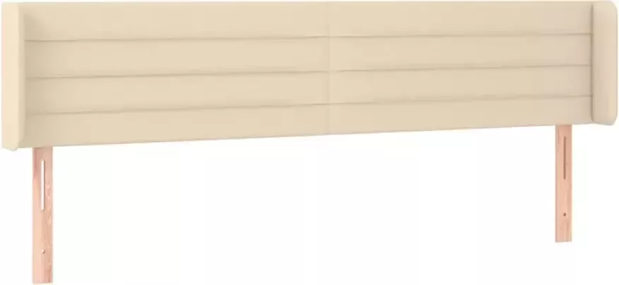 VIDAXL Hoofdbord met randen 203x16x78 88 cm stof crèmekleurig - Foto 2