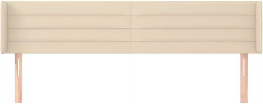VIDAXL Hoofdbord met randen 203x16x78 88 cm stof crèmekleurig - Foto 3
