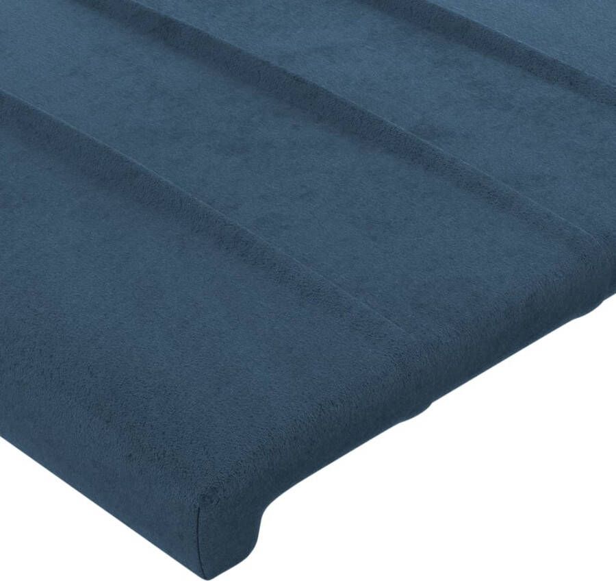 VIDAXL Hoofdbord met randen 203x23x118 128 cm fluweel donkerblauw - Foto 2