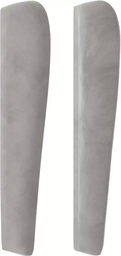 VidaXL Hoofdbord met randen 203x23x118 128 cm fluweel lichtgrijs - Foto 6