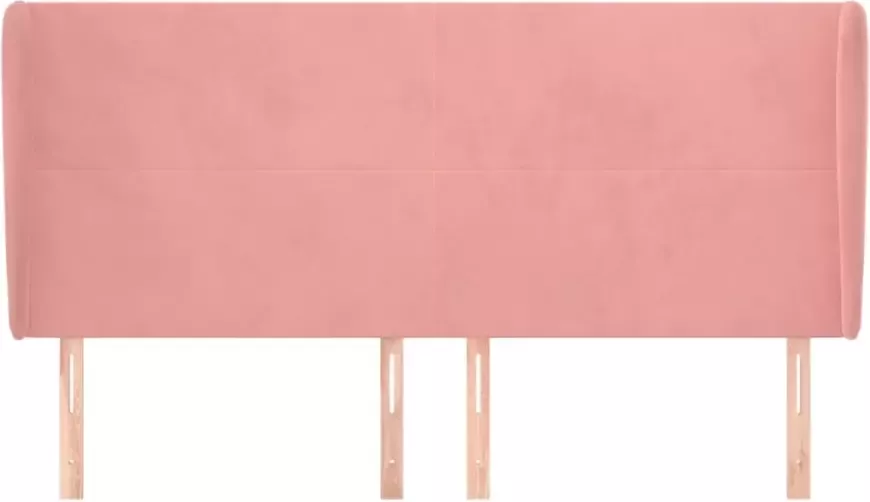 VIDAXL Hoofdbord met randen 203x23x118 128 cm fluweel roze - Foto 2
