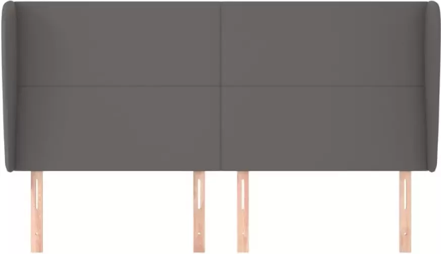 VIDAXL Hoofdbord met randen 203x23x118 128 cm kunstleer grijs - Foto 2