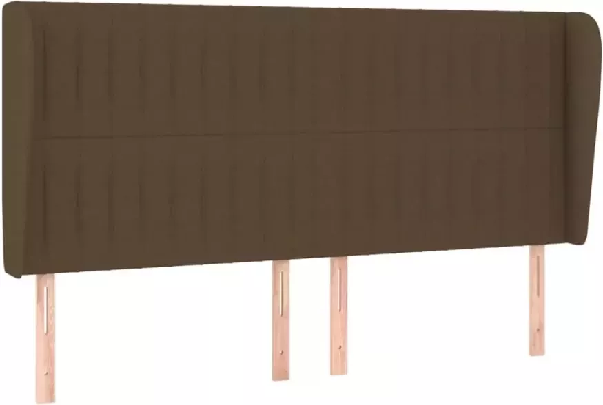 VIDAXL Hoofdbord met randen 203x23x118 128 cm stof donkerbruin - Foto 2