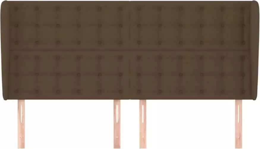 VIDAXL Hoofdbord met randen 203x23x118 128 cm stof donkerbruin - Foto 3