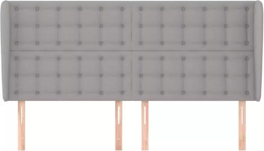 VIDAXL Hoofdbord met randen 203x23x118 128 cm stof lichtgrijs - Foto 2