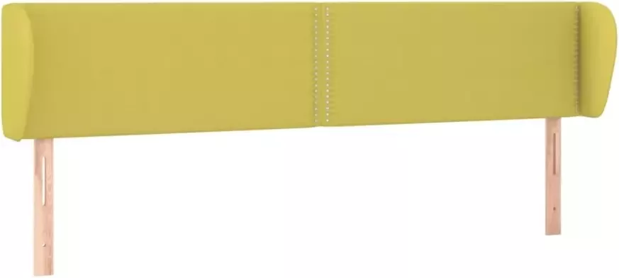 VIDAXL Hoofdbord met randen 203x23x78 88 cm stof groen - Foto 4