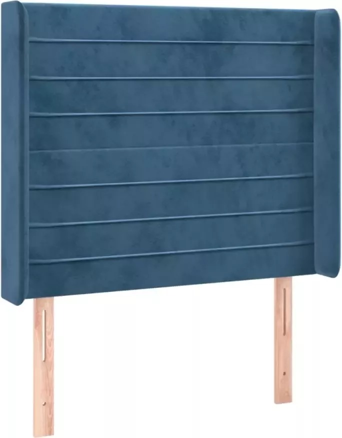VIDAXL Hoofdbord met randen 83x16x118 128 cm fluweel blauw