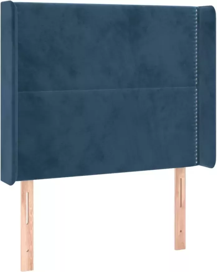VIDAXL Hoofdbord met randen 83x16x118 128 cm fluweel blauw - Foto 6