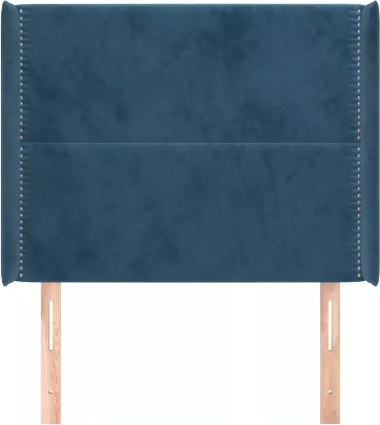 VIDAXL Hoofdbord met randen 83x16x118 128 cm fluweel blauw - Foto 4