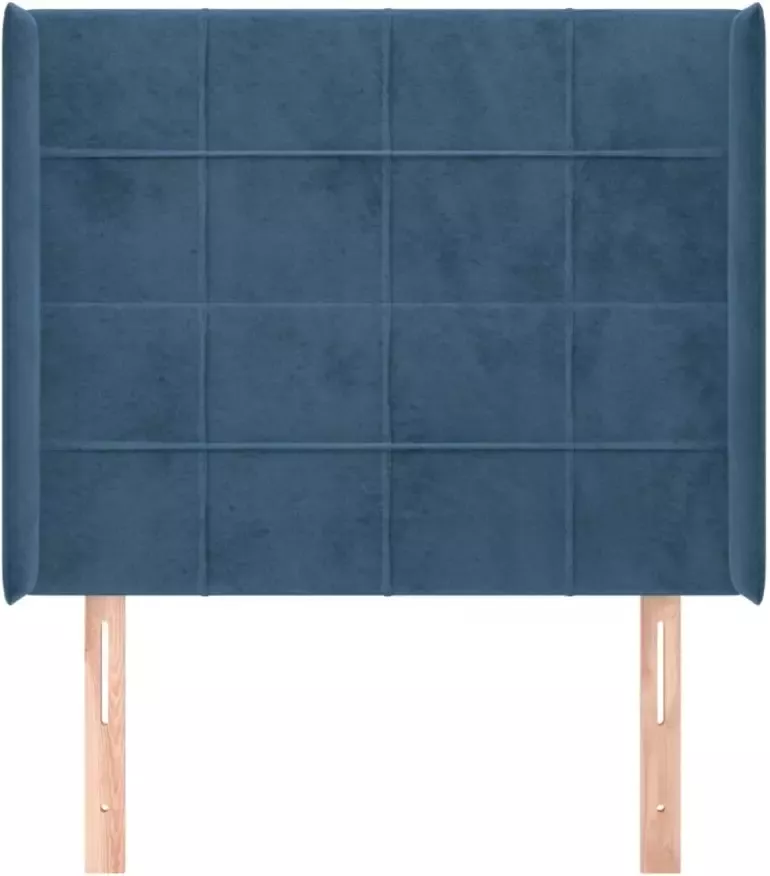 VIDAXL Hoofdbord met randen 83x16x118 128 cm fluweel blauw - Foto 5