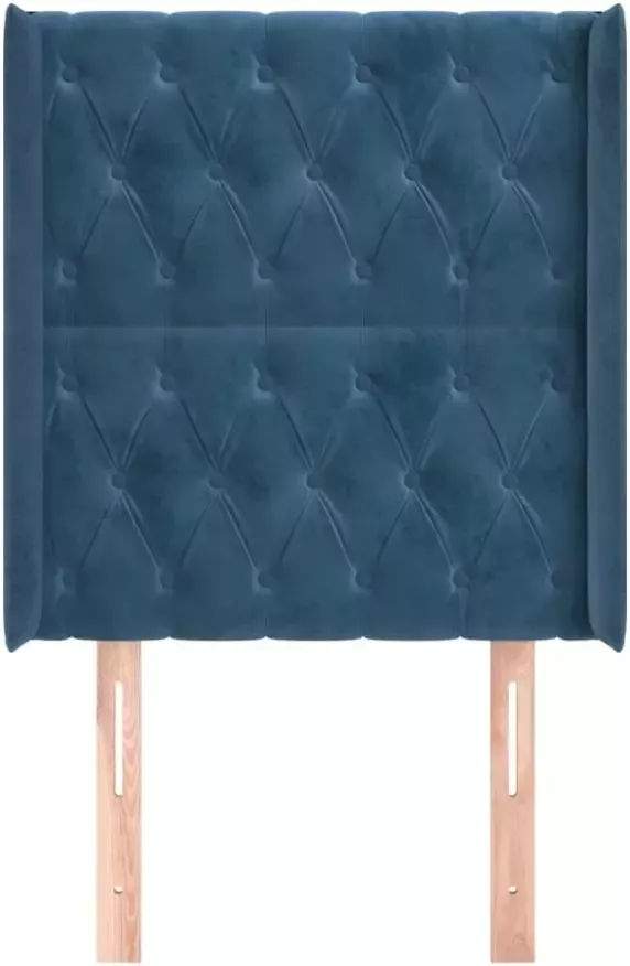 VIDAXL Hoofdbord met randen 83x16x118 128 cm fluweel blauw - Foto 7