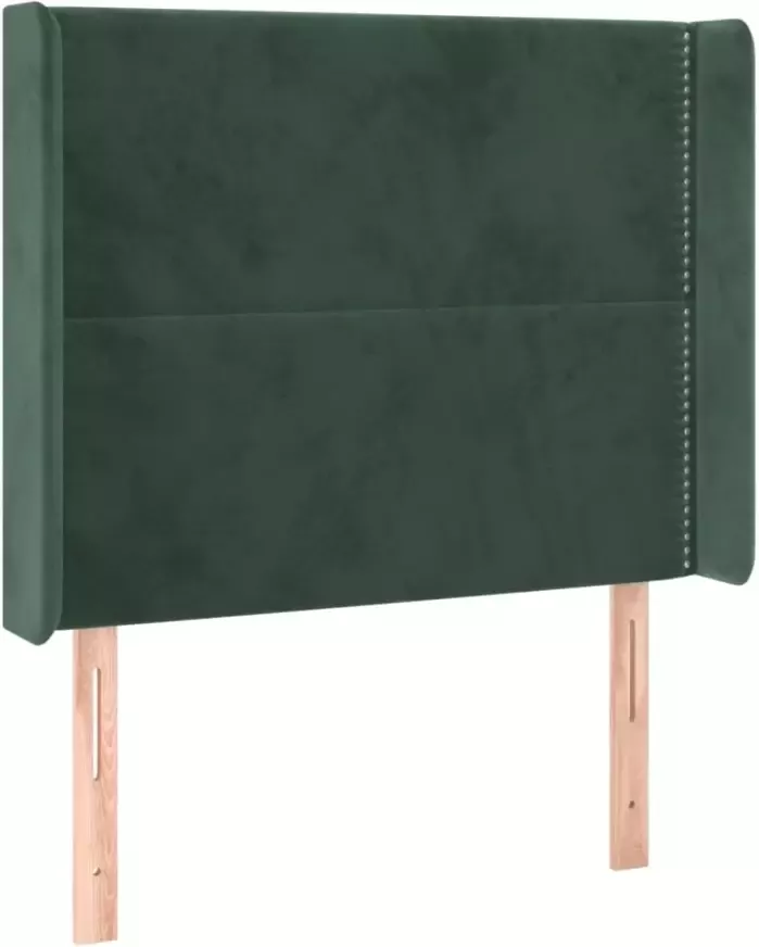 VIDAXL Hoofdbord met randen 83x16x118 128 cm fluweel groen - Foto 3