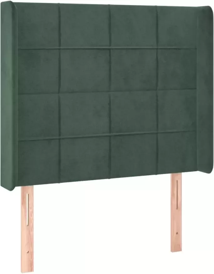 VIDAXL Hoofdbord met randen 83x16x118 128 cm fluweel groen - Foto 2