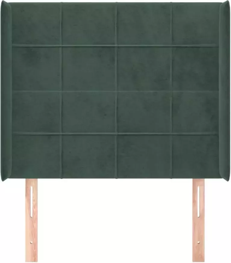 VIDAXL Hoofdbord met randen 83x16x118 128 cm fluweel groen - Foto 1